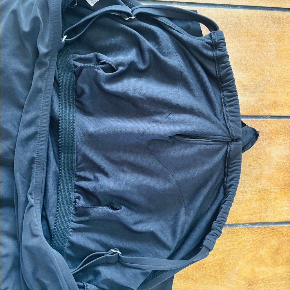 Aqua Green Women's UPF 50 High Neck Swim Romper W/Pockets L (12-14) Black - Picture 6 of 6